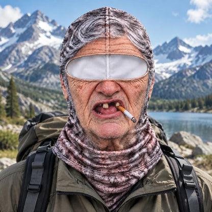 Realistic Old Man 3D Funny Face Balaclava – Outdoor & Party Gear