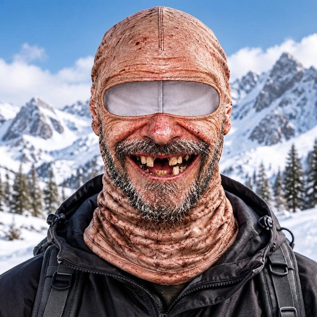 Realistic Old Man 3D Funny Face Balaclava – Outdoor & Party Gear
