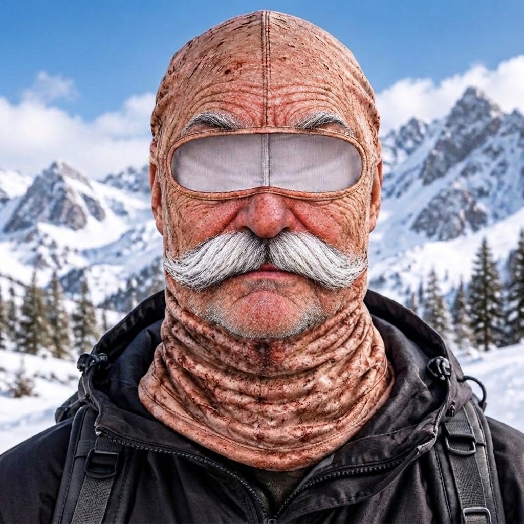 Realistic Old Man 3D Funny Face Balaclava – Outdoor & Party Gear